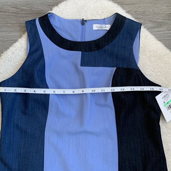 New with Tags Calvin Klein Blue Colour Block Sheath Dress Size 8P - Picture 15 of 17